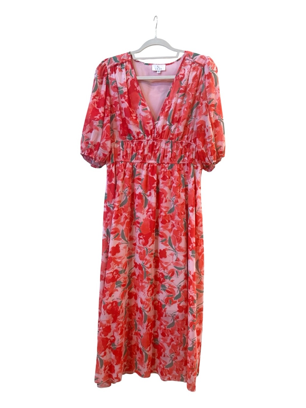 Floral Maxi Dress - Coral Pink